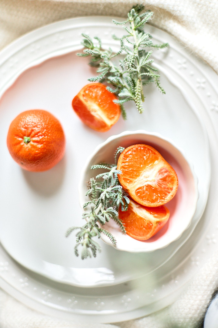 Dessert simple avec des mandarines