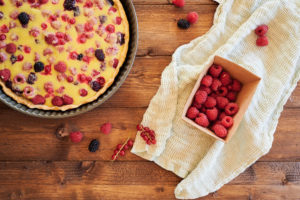 Flan pâtissier aux fruits rouges