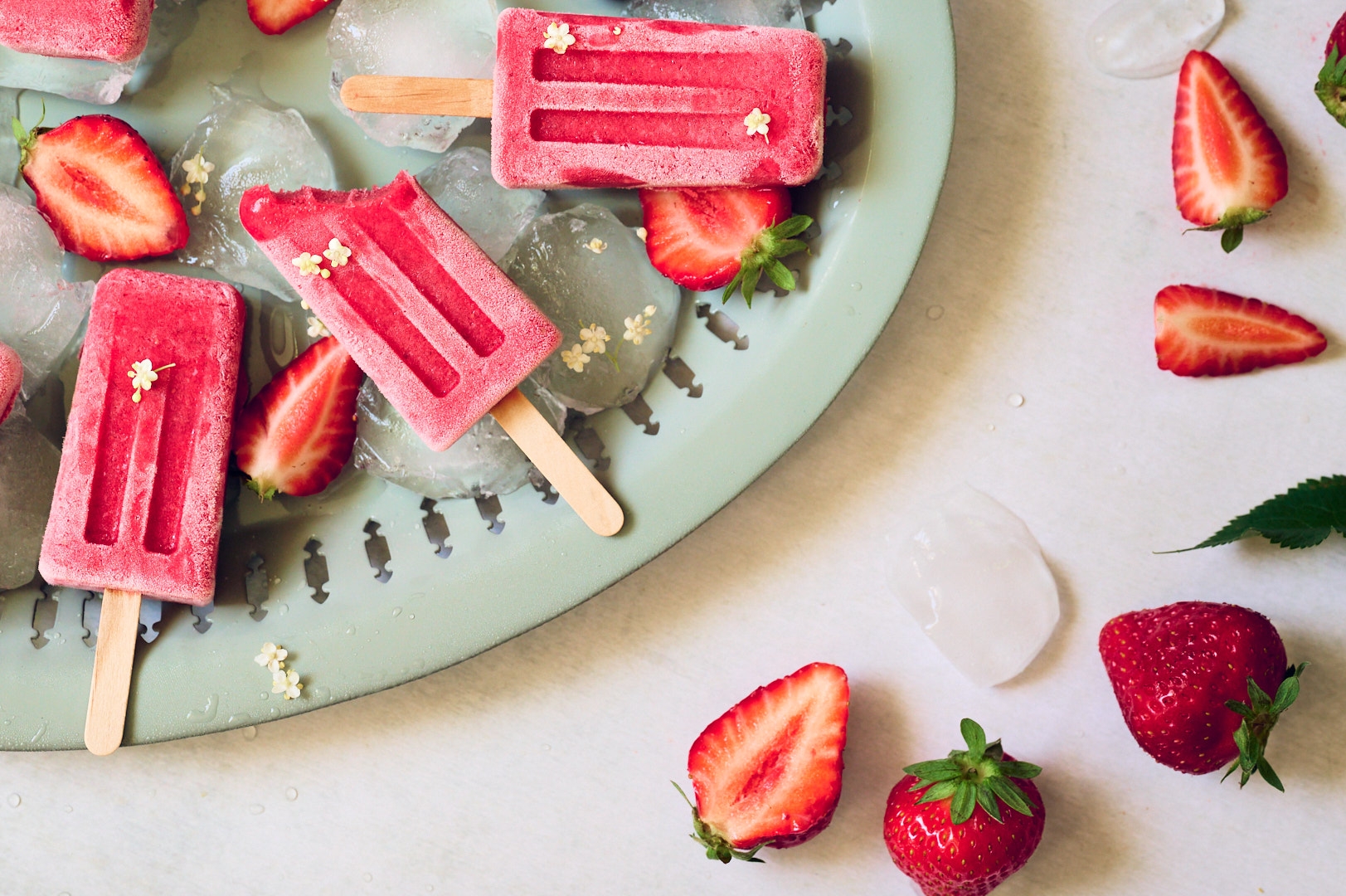 Sorbet Maison Fraises Sureau Claire Brague Photographe Culinaire